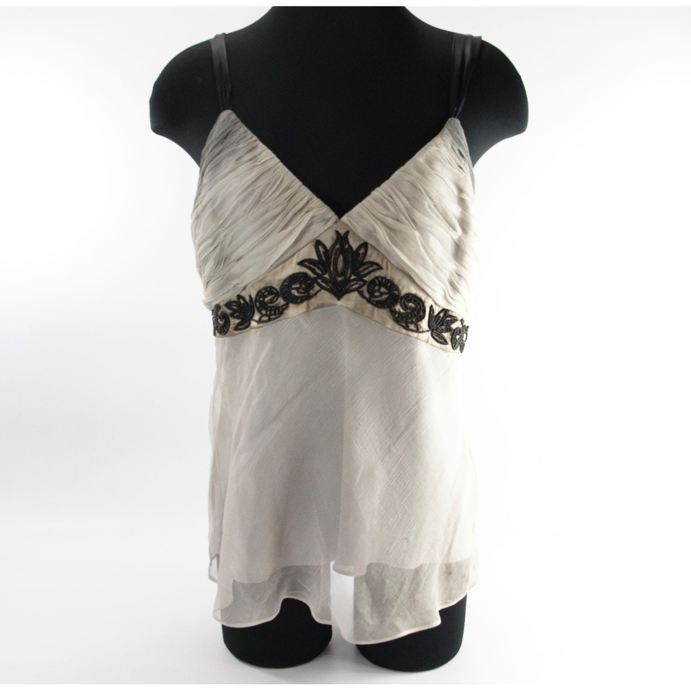 Sand Copenhagen Beaded Silk Chiffon Cami Blouse 44